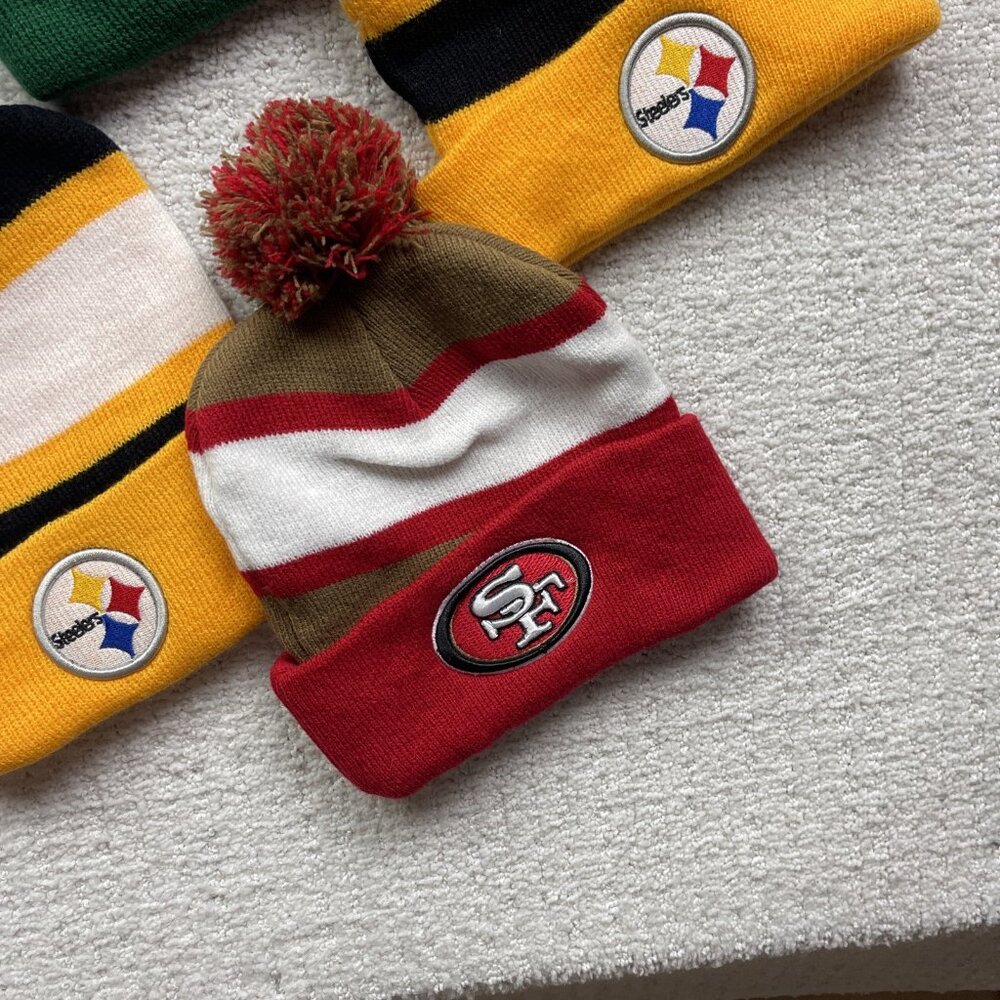 Lot x 6 Bud light Beer NFL Football Beanie Hat Toque Sports Collector Team - Picture 5 of 7